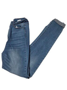 Shein Jeans Size Medium Skinny Jeans High Waist Rolled Hems Medium Wash Denim